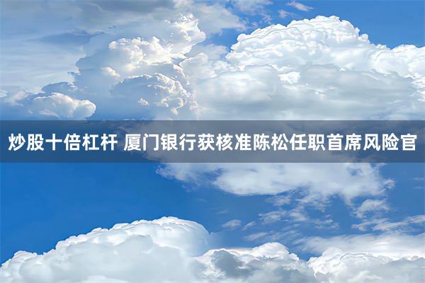 炒股十倍杠杆 厦门银行获核准陈松任职首席风险官