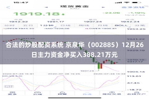 合法的炒股配资系统 京泉华（002885）12月26日主力资金净买入388.21万元