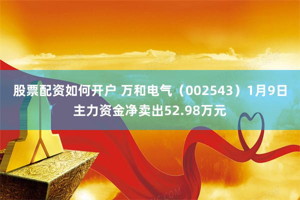 股票配资如何开户 万和电气（002543）1月9日主力资金净卖出52.98万元