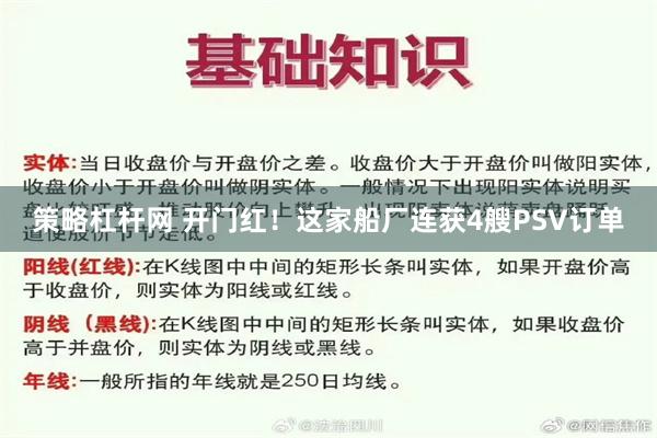 策略杠杆网 开门红！这家船厂连获4艘PSV订单